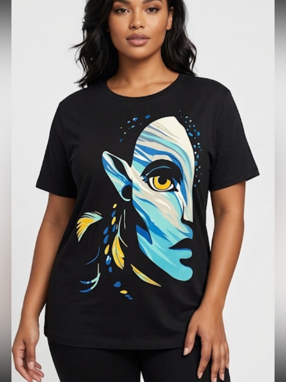 Avatar Way of Water Neytiri Graphic Tee Na’vi Ocean Shirt Black XL